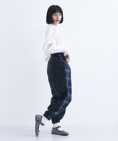 MERLOT（メルロー）の「チェック柄４面ドッキングコクーンパンツ7834（その他パンツ・レディース・ブラック/ネイビー・FREE）」の13枚目の写真
