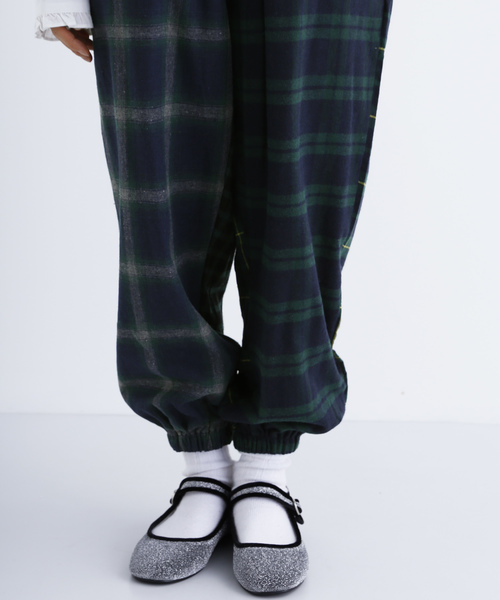 MERLOT（メルロー）の「チェック柄４面ドッキングコクーンパンツ7834（その他パンツ・レディース・ブラック/ネイビー・FREE）」の5枚目の写真