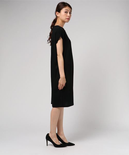 KOBE LETTUCE（コウベレタス）の「フレンチスリーブカットソーワンピース＊レディース[E1903]神戸レタス（ワンピース・レディース・ブラック/ネイビー/ワイン・FREE）」の4枚目の写真