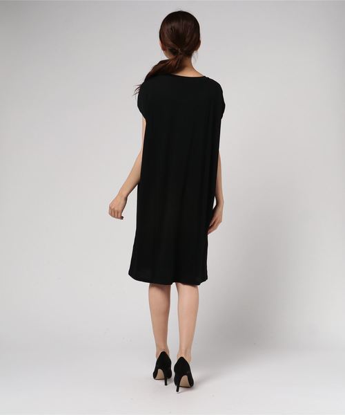 KOBE LETTUCE（コウベレタス）の「フレンチスリーブカットソーワンピース＊レディース[E1903]神戸レタス（ワンピース・レディース・ブラック/ネイビー/ワイン・FREE）」の5枚目の写真