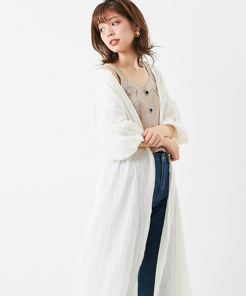 natural couture（ナチュラルクチュール）の「ケーブルニットキャミ（ニット/セーター・レディース・ブラック/ベージュ/ブラウン/オフホワイト・FREE）」の4枚目の写真