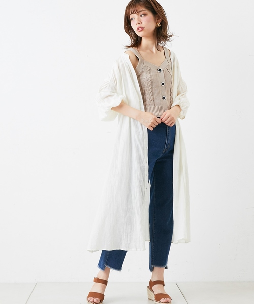 natural couture（ナチュラルクチュール）の「ケーブルニットキャミ（ニット/セーター・レディース・ブラック/ベージュ/ブラウン/オフホワイト・FREE）」の14枚目の写真