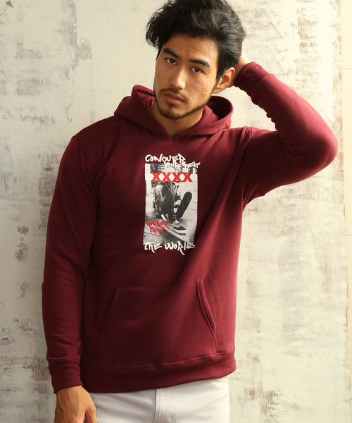 ARCADE（アーケード）の「裏フリース起毛ロゴプルパーカー（パーカー・メンズ・ブラック系その他2/ダークブルー/チャコールグレー/ホワイト系その他/グレー系その他2/ワイン/グレー系その他4/カーキ/グレー系その他/ブラック系その他4/ホワイト/ネイビー/ブラック系その他/グレー系その他3/ブラック系その他3・L/LL/M）」の15枚目の写真