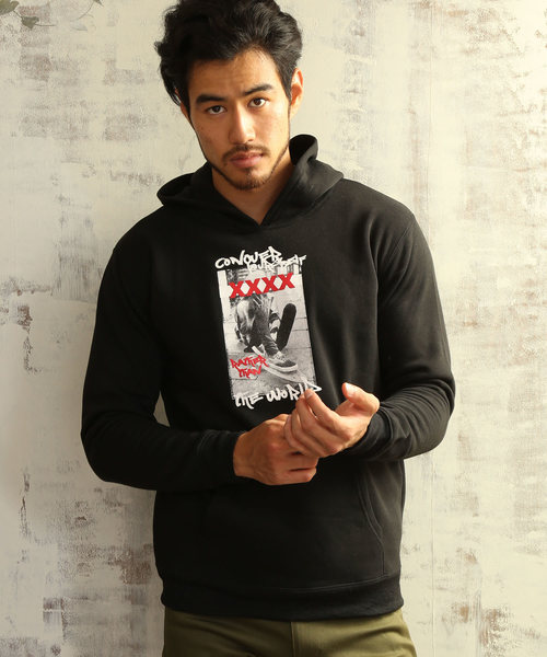 ARCADE（アーケード）の「裏フリース起毛ロゴプルパーカー（パーカー・メンズ・ブラック系その他2/ダークブルー/チャコールグレー/ホワイト系その他/グレー系その他2/ワイン/グレー系その他4/カーキ/グレー系その他/ブラック系その他4/ホワイト/ネイビー/ブラック系その他/グレー系その他3/ブラック系その他3・L/LL/M）」の6枚目の写真