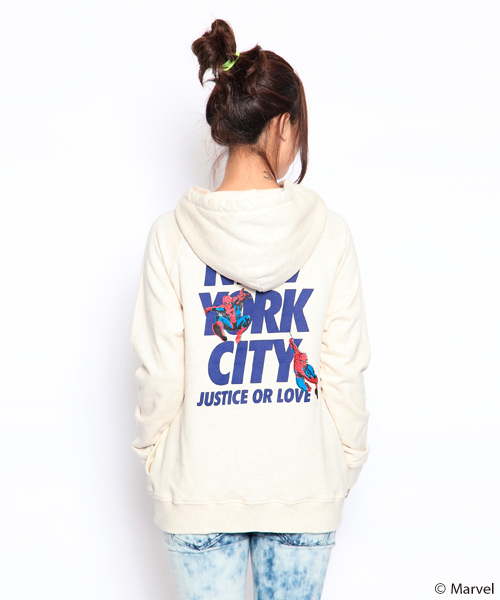 X-girl（エックスガール）の「SWEAT BIG HOODIE SPIDER-MAN