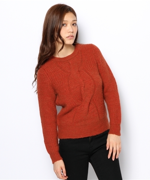 IENA（イエナ）の「STARK 畦ニットプルオーバー。（ニット/セーター・レディース・チャコールグレー/アイボリー/オレンジ・FREE）」の3枚目の写真