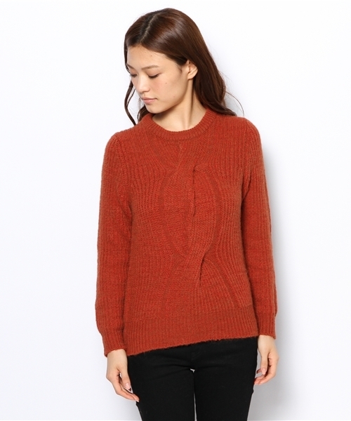 IENA（イエナ）の「STARK 畦ニットプルオーバー。（ニット/セーター・レディース・チャコールグレー/アイボリー/オレンジ・FREE）」の10枚目の写真