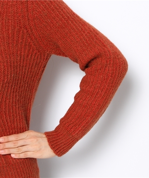 IENA（イエナ）の「STARK 畦ニットプルオーバー。（ニット/セーター・レディース・チャコールグレー/アイボリー/オレンジ・FREE）」の14枚目の写真