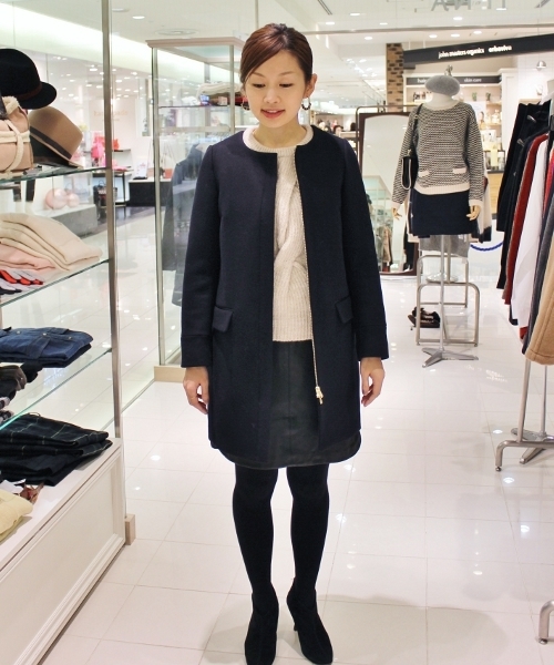 IENA（イエナ）の「STARK 畦ニットプルオーバー。（ニット/セーター・レディース・チャコールグレー/アイボリー/オレンジ・FREE）」の9枚目の写真