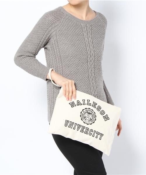 WEGO（ウィゴー）の「WEGO/カレッジクラッチバッグ（クラッチバッグ・レディース・ホワイト/サックスブルー/ワイン・FREE）」の5枚目の写真