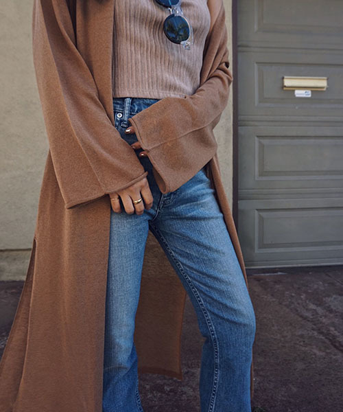 TRUNC(トランクエイティーエイト)の「Linen High gauge Cardigan(カーディガン/ボレロ・レディース・ブラック/アイボリー/キャメル・FREE)」の11枚目の写真