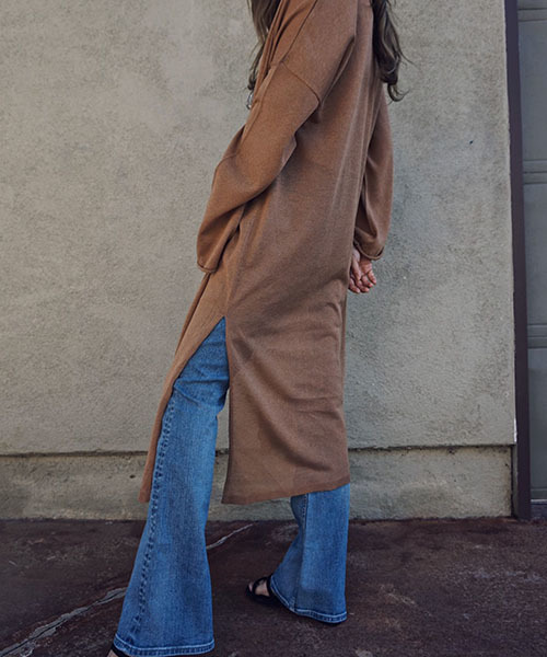 TRUNC(トランクエイティーエイト)の「Linen High gauge Cardigan(カーディガン/ボレロ・レディース・ブラック/アイボリー/キャメル・FREE)」の7枚目の写真