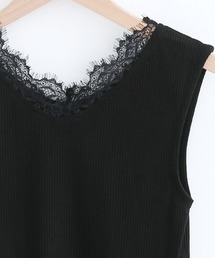 MERLOT | フリンジレースリブタンクトップ2888(タンクトップ)