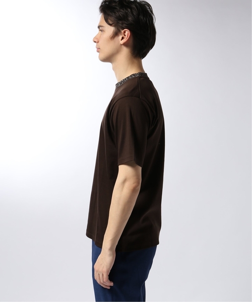 EDIFICE（エディフィス）の「コットン/リヨセル ポンチ クルーネック TEE（Tシャツ/カットソー・メンズ・ブラック/ホワイト/ネイビー/ブラウン・LARGE/MEDIUM/SMALL）」の7枚目の写真