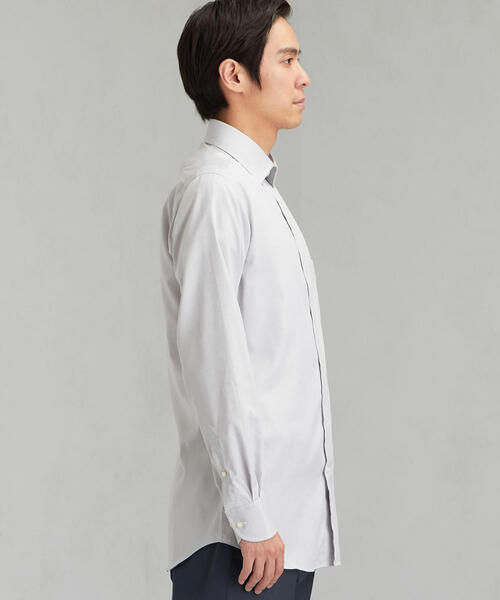 green label relaxing（グリーンレーベルリラクシング）の「スリム E/I マイクロヘリンボーン ショートワイドカラー ドレスシャツ＜機能性 / イージーアイロン＞（シャツ/ブラウス・メンズ・ホワイト/ライトブルー/ライトグレー・39cm/38cm/40cm/42cm/43cm/37cm/41cm）」の12枚目の写真