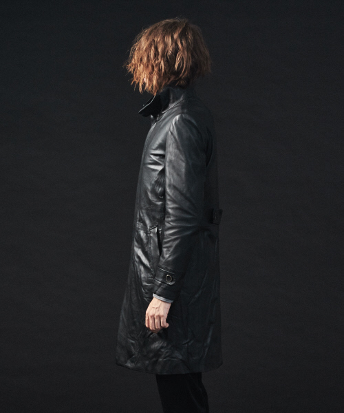 シープレザースタンドカラーコート（ライダースジャケット）｜5351