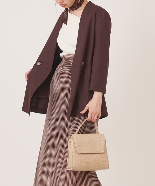 natural couture（ナチュラルクチュール）の「クロコ2WAYレトロショルダーバッグ（ショルダーバッグ・レディース・ブラック/ベージュ/ブラウン・FREE）」の3枚目の写真