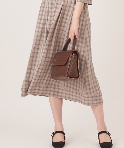 natural couture（ナチュラルクチュール）の「クロコ2WAYレトロショルダーバッグ（ショルダーバッグ・レディース・ブラック/ベージュ/ブラウン・FREE）」の11枚目の写真