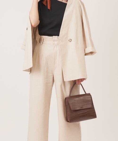 natural couture（ナチュラルクチュール）の「クロコ2WAYレトロショルダーバッグ（ショルダーバッグ・レディース・ブラック/ベージュ/ブラウン・FREE）」の13枚目の写真