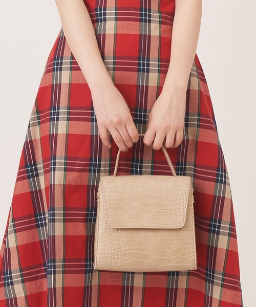 natural couture（ナチュラルクチュール）の「クロコ2WAYレトロショルダーバッグ（ショルダーバッグ・レディース・ブラック/ベージュ/ブラウン・FREE）」の16枚目の写真