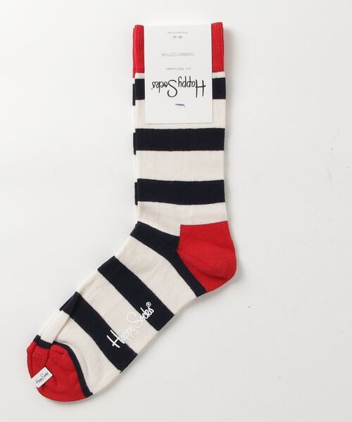 Happy Socks（ハッピーソックス）の「Happy Socks/ハッピーソックス STRIPE SOCK/ストライプ ソックス（ソックス/靴下・レディース・ホワイト×ネイビー/ブルー系その他/ブルー系その他2・36-40）」の2枚目の写真