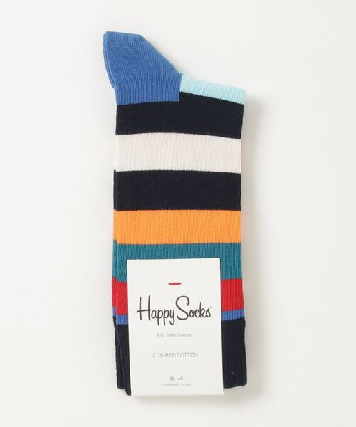 Happy Socks（ハッピーソックス）の「Happy Socks/ハッピーソックス STRIPE SOCK/ストライプ ソックス（ソックス/靴下・レディース・ホワイト×ネイビー/ブルー系その他/ブルー系その他2・36-40）」の3枚目の写真