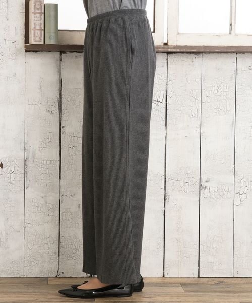 sabstreet my standard(サブストリートマイスタンダード)の「カットソーリブパンツ【大きいサイズ対応】【15号(3L)~19号(5L)】(その他パンツ・レディース・チャコールグレー/ブラック・19号/15号)」の5枚目の写真