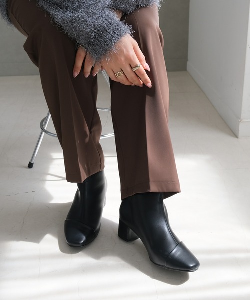 AmiAmi（アミアミ）の「【2025AW再販！】スクエアトゥバックファスナーショートブーツ（ブーツ・レディース・ブラック系その他/ブラック/ブラウン/グレー/キャメル/ベージュ・L/LL/M/S）」の11枚目の写真