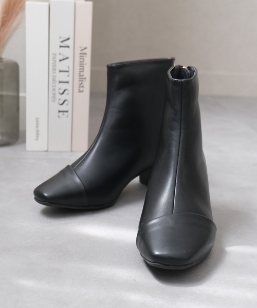 AmiAmi（アミアミ）の「【2025AW再販！】スクエアトゥバックファスナーショートブーツ（ブーツ・レディース・ブラック系その他/ブラック/ブラウン/グレー/キャメル/ベージュ・L/LL/M/S）」の15枚目の写真