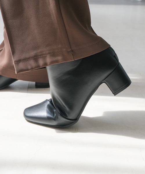 AmiAmi（アミアミ）の「【2025AW再販！】スクエアトゥバックファスナーショートブーツ（ブーツ・レディース・ブラック系その他/ブラック/ブラウン/グレー/キャメル/ベージュ・L/LL/M/S）」の18枚目の写真