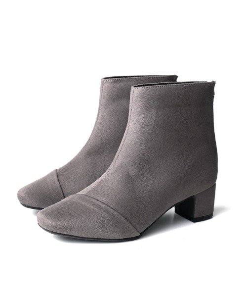 2025AW再販！】スクエアトゥバックファスナーショートブーツ（ブーツ