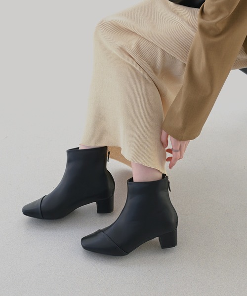 AmiAmi（アミアミ）の「【2025AW再販！】スクエアトゥバックファスナーショートブーツ（ブーツ・レディース・ブラック系その他/ブラック/ブラウン/グレー/キャメル/ベージュ・L/LL/M/S）」の9枚目の写真