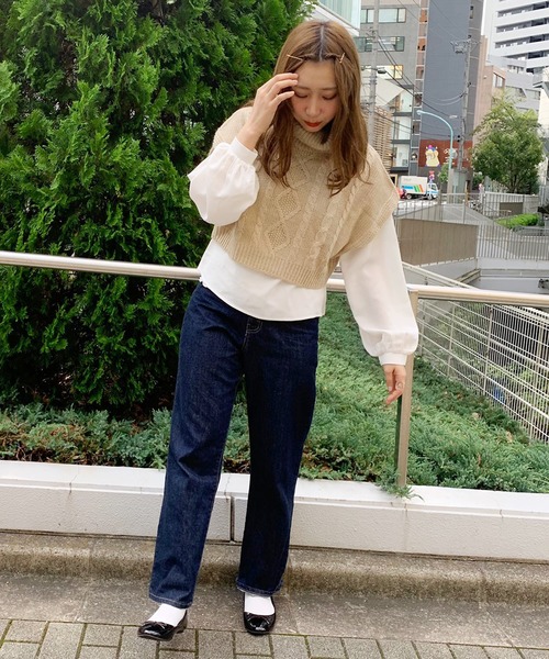 apres jour(アプレジュール)の「タートルベスト×ブラウスセット【ZOZOTOWN限定アイテム】(ニット/セーター・レディース・ベージュ/モカ/ライトベージュ・フリー)」の6枚目の写真