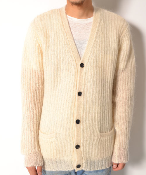 AMERICAN RAG CIE（アメリカンラグシー）の「AMERICAN RAG CIE モヘアウールシルクカーディガン 109-AWA-M142-KN006（ニット/セーター・メンズ・オフホワイト/ネイビー/イエロー/レッド・2/1）」の20枚目の写真