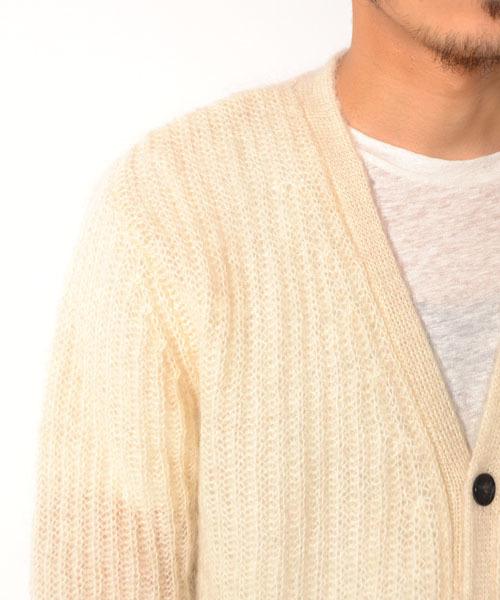 AMERICAN RAG CIE（アメリカンラグシー）の「AMERICAN RAG CIE モヘアウールシルクカーディガン 109-AWA-M142-KN006（ニット/セーター・メンズ・オフホワイト/ネイビー/イエロー/レッド・2/1）」の11枚目の写真