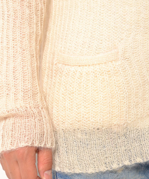 AMERICAN RAG CIE（アメリカンラグシー）の「AMERICAN RAG CIE モヘアウールシルクカーディガン 109-AWA-M142-KN006（ニット/セーター・メンズ・オフホワイト/ネイビー/イエロー/レッド・2/1）」の5枚目の写真