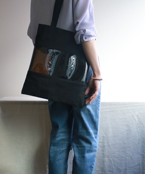 rapiecage(ラピエサージュ)の「キャンバスPVCコンビトートBAG(トートバッグ・レディース・ブラック/パープル/キナリ・FREE)」の3枚目の写真