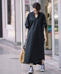 Munich | ビンテージコットンツイル　シャーリングシャツワンピース(シャツワンピース)