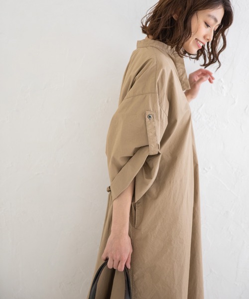 Munich(ミューニック)の「ビンテージコットンツイル シャーリングシャツワンピース(シャツワンピース・レディース・ベージュ/カーキ/ブラック・FREE)」の18枚目の写真