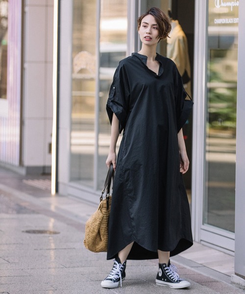 Munich(ミューニック)の「ビンテージコットンツイル シャーリングシャツワンピース(シャツワンピース・レディース・ベージュ/カーキ/ブラック・FREE)」の9枚目の写真
