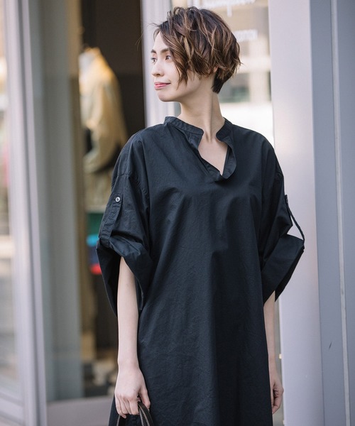 Munich(ミューニック)の「ビンテージコットンツイル シャーリングシャツワンピース(シャツワンピース・レディース・ベージュ/カーキ/ブラック・FREE)」の5枚目の写真