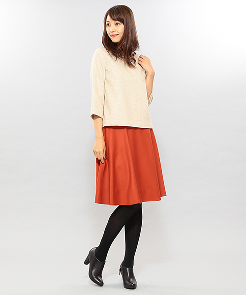 BEAMS LIGHTS Women's（ビームスライツ ウィメンズ）の「BEAMS LIGHTS / ミドルレングスフレア スカート（スカート・レディース・オフホワイト/オレンジ/ネイビー・36/38）」の18枚目の写真