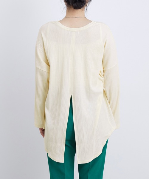 ADAM ET ROPE'(アダムエロペ)の「ベルト付きテレコプルオーバー(Tシャツ/カットソー・レディース・オフホワイト/パープル系その他・FREE)」の10枚目の写真