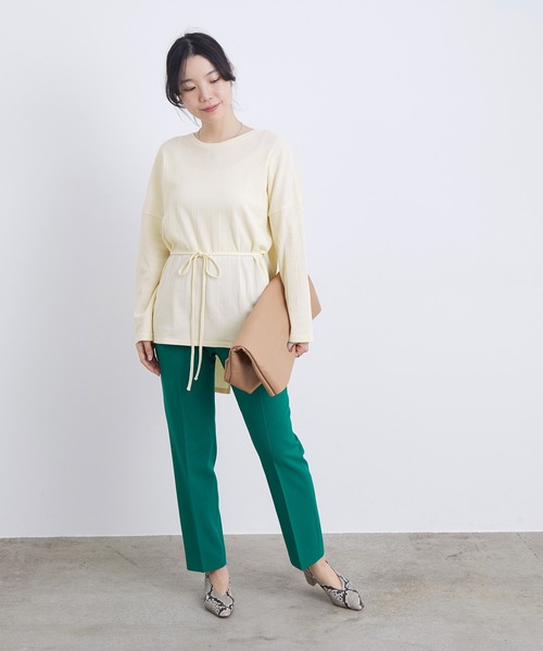 ADAM ET ROPE'(アダムエロペ)の「ベルト付きテレコプルオーバー(Tシャツ/カットソー・レディース・オフホワイト/パープル系その他・FREE)」の20枚目の写真