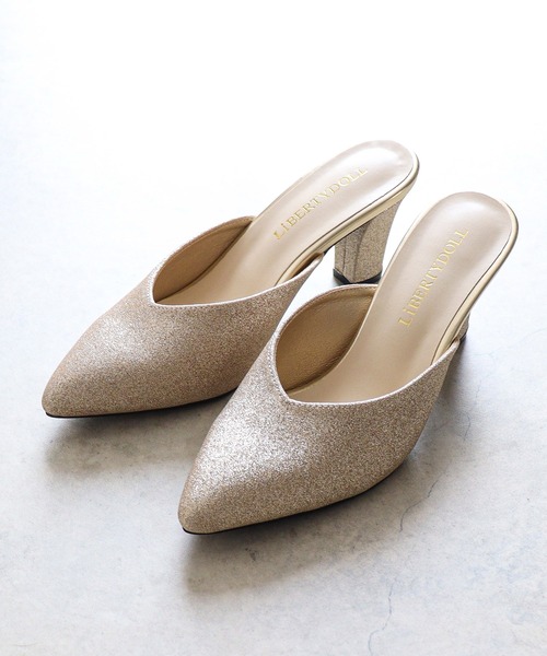 LibertyDoll（リバティードール）の「Liberty Doll / Vカット7cmチャンキーヒールミュール(5439)（サンダル・レディース・ネイビー/ブラウン/グレー/シルバー/パイソン/ベージュ/ブルー系その他2/グレイッシュベージュ/ベージュ系その他/ブラック系その他/アイボリー/ブラック/キャメル/レッド/シルバー系その他/ゴールド系その他/ブラック系その他2・LL/S/M/L）」の16枚目の写真