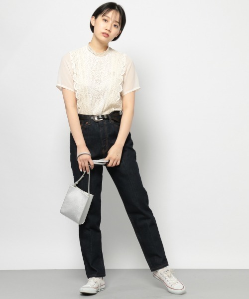 PAGEBOY（ページボーイ）の「レースハイネックSS（シャツ/ブラウス・レディース・ホワイト/ブラック/アイボリー・FREE）」の7枚目の写真