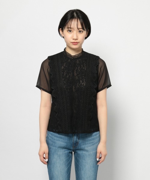 PAGEBOY（ページボーイ）の「レースハイネックSS（シャツ/ブラウス・レディース・ホワイト/ブラック/アイボリー・FREE）」の11枚目の写真