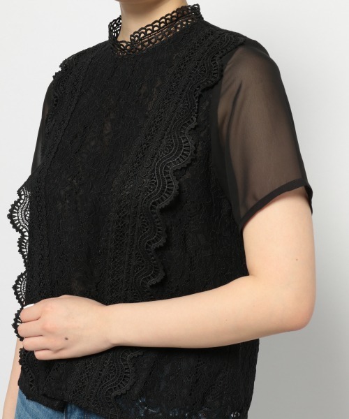 PAGEBOY（ページボーイ）の「レースハイネックSS（シャツ/ブラウス・レディース・ホワイト/ブラック/アイボリー・FREE）」の15枚目の写真