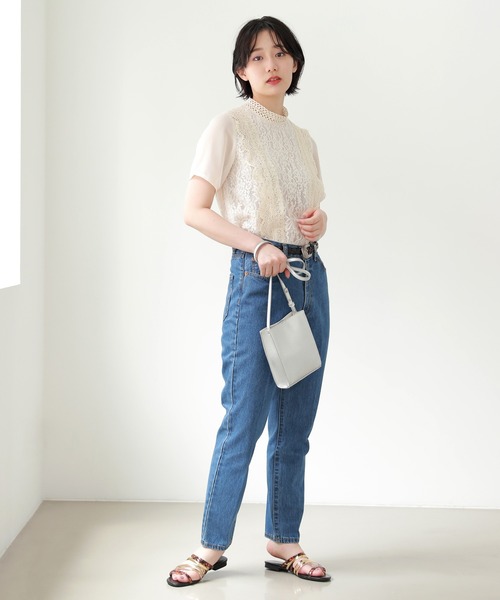 PAGEBOY（ページボーイ）の「レースハイネックSS（シャツ/ブラウス・レディース・ホワイト/ブラック/アイボリー・FREE）」の4枚目の写真