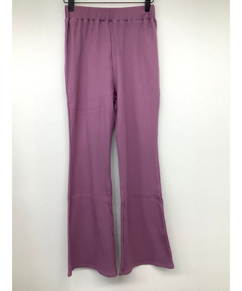 ulu（ウル）の「Original cut rib pants（その他パンツ・レディース・パープル/アイボリー・FREE）」の4枚目の写真